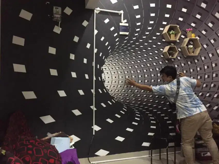 wallpaper dinding 3 dimensi bisa custom