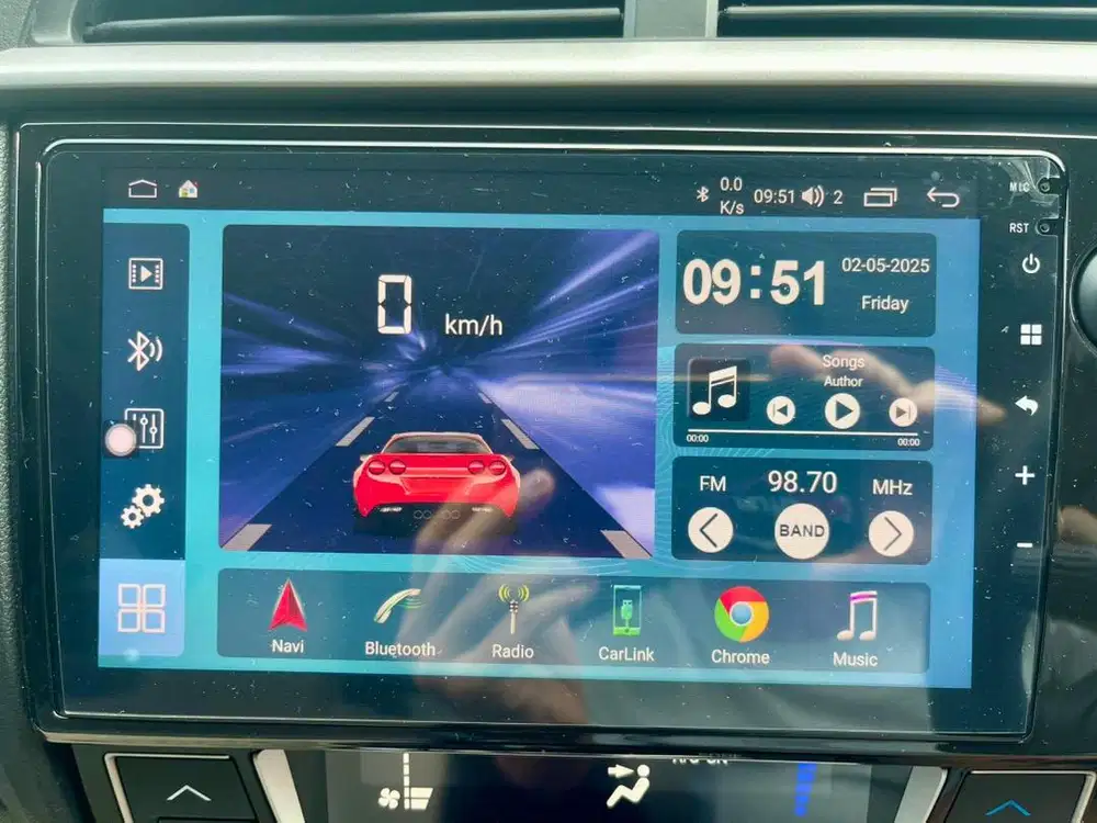 Head unit tape mobil android hiro DiO double din 9” inch kaya baru