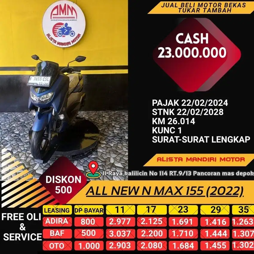 All New NMAX 155 TH2022 LENGKAP, Cr Non DP Via Kredivo/Gopay&Spaylater