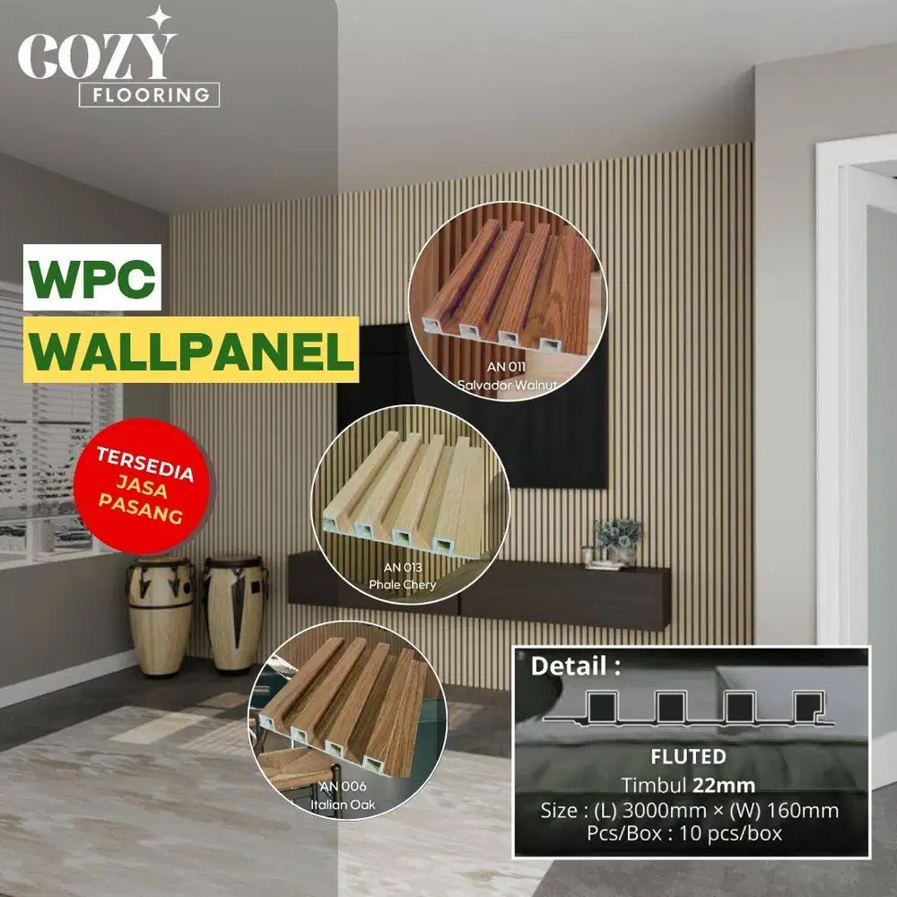 WPC Wallpanel dinding lux panjang 3 METER | Wood panel batangan