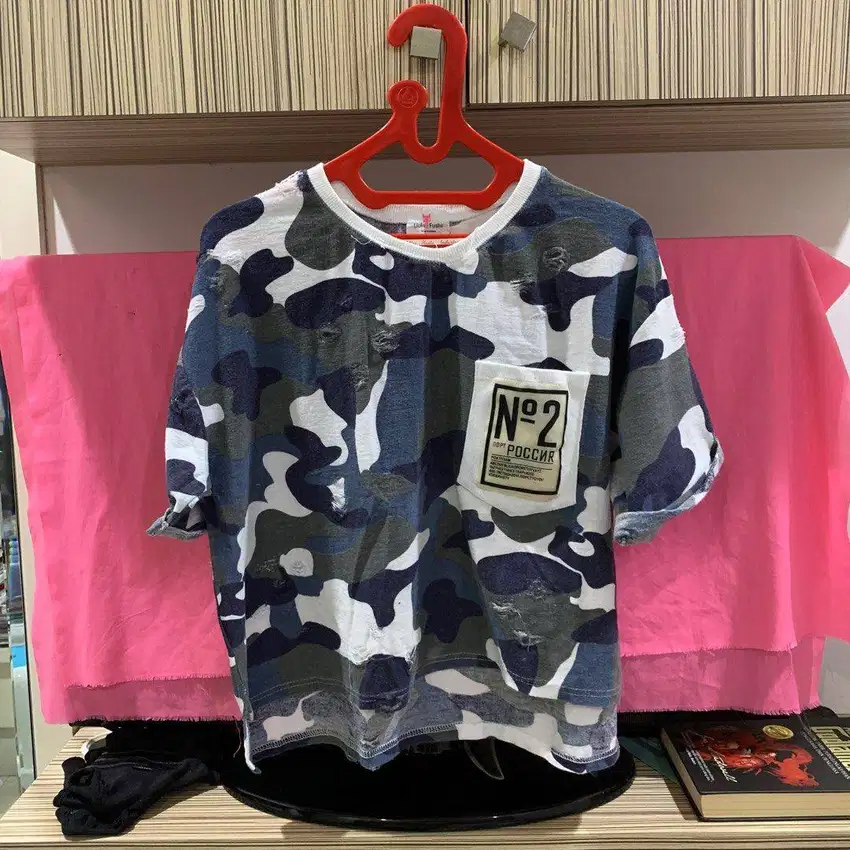 Liulin Fushi Korea Blue Army Camouflage Tshirt
