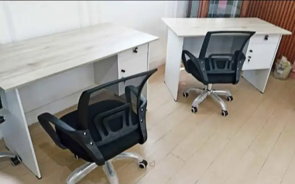 Meja Kerja, Meja Komputer, Meja Tulis, Meja Belajar + Kursi Kantor New