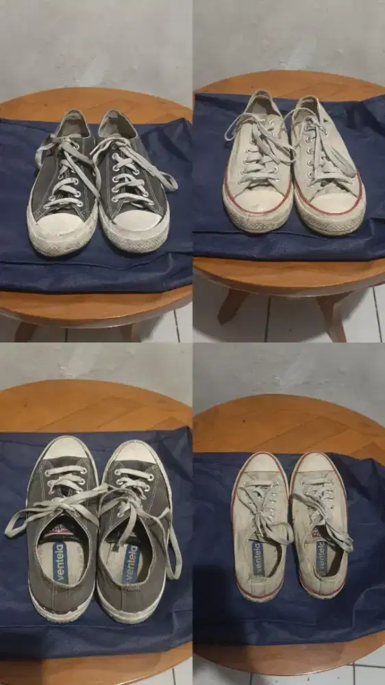 Ventela 70's Low Black & Cream Size 40 Original (AMBIL SEMUA)