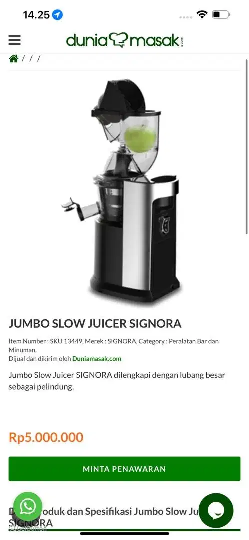 slow juicer jumbo signora fungsi normal beli 4jt