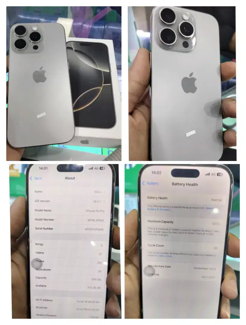 iphone 16 pro 256 ibox BH 100 garansi 11 bulan