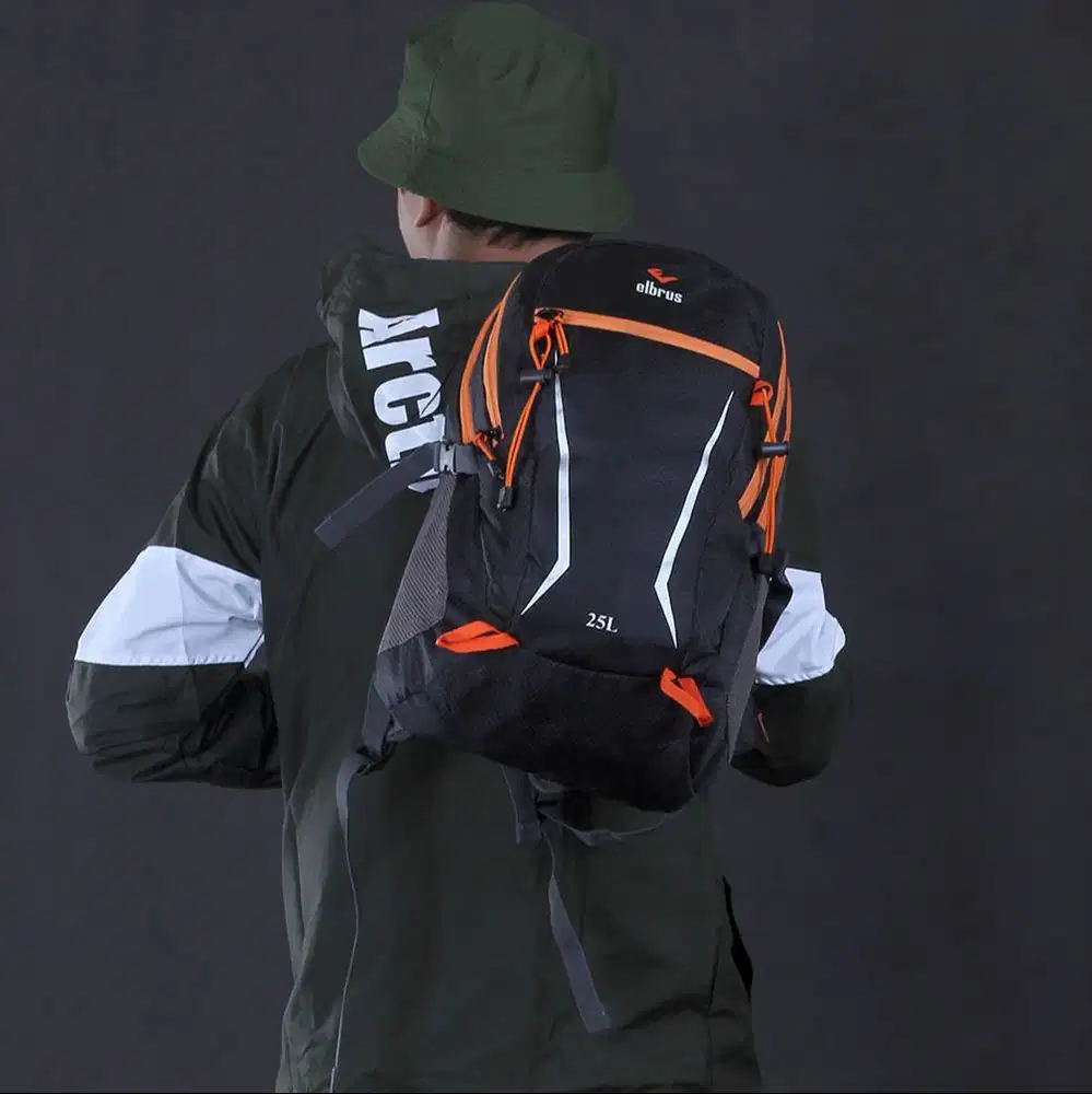 Outvin TL 196 - Backpack Pria dengan Desain Orange dan Hitam Kapasitas