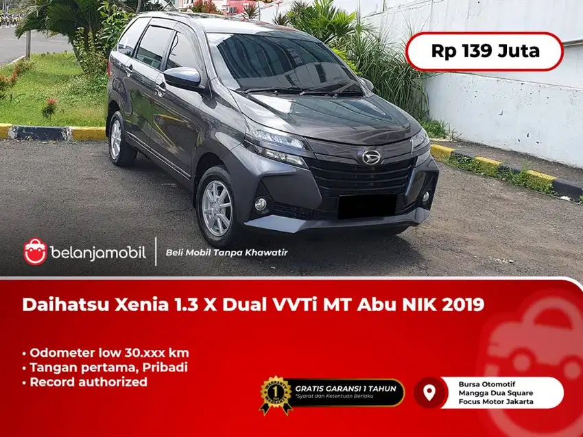 [ LOW KM ] Daihatsu Xenia 1.3 X Dual VVTi MT Manual Abu 2019/2020