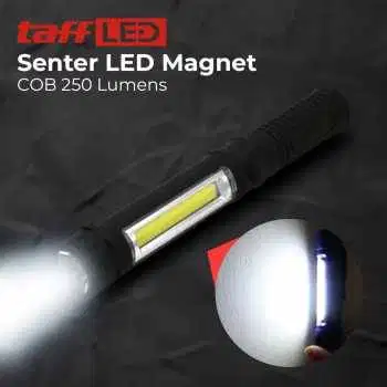 Senter LED Multifunction Flashlight Magnet COB 250 Lumens