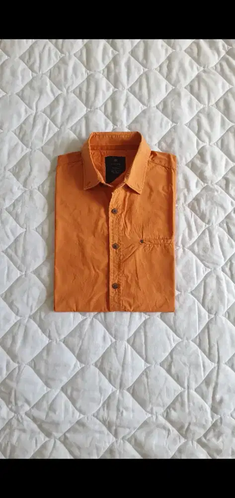 Cotton on orange shirt original baju kemeja zara bershka uniqlo formal