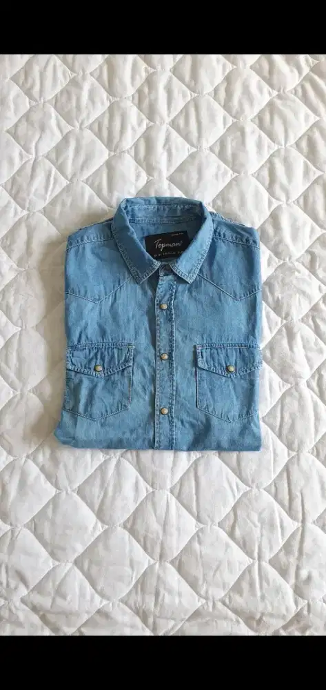 Topman blue shirt original baju kemeja formal zara bershka uniqlo gap