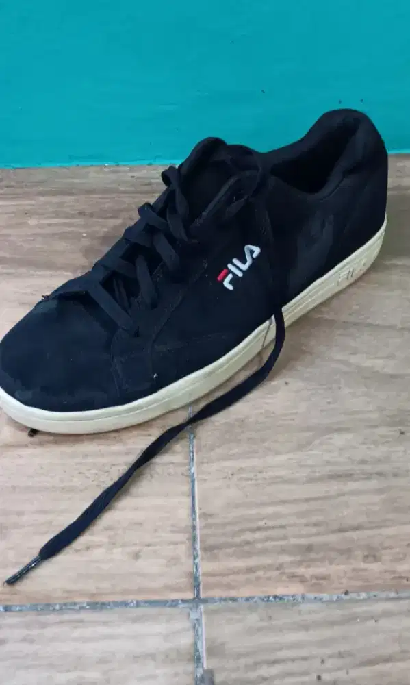 Filla kulit suede full black ori
