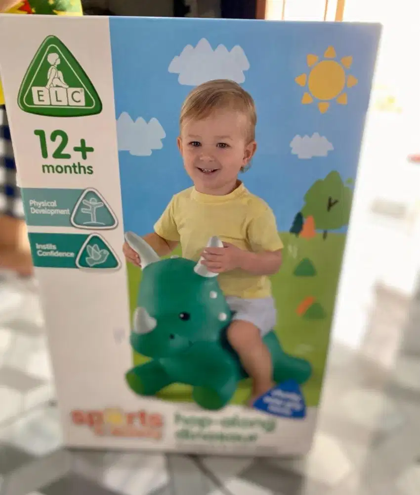 ELC Hop along dinosaurus,mainan Karet bisa dinaikin anak2,kondisi baru