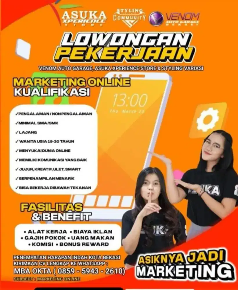 DIBUTUHKAN MARKETING ONLINE SOSIAL MEDIA