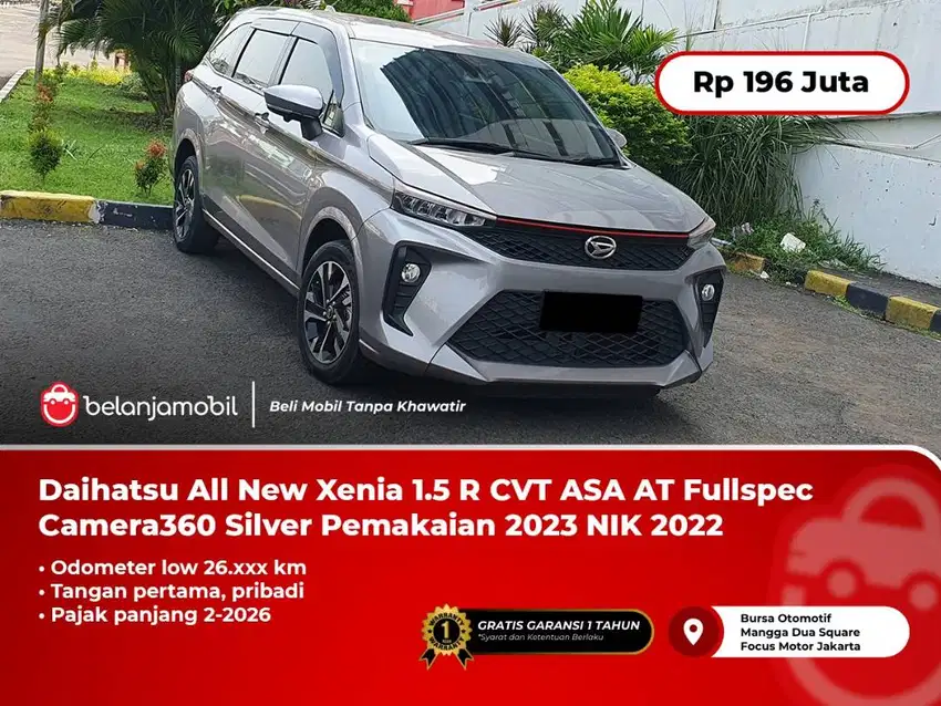 [LOW KM] Daihatsu All New Xenia 1.5 R CVT ASA AT Silver 2022/2023