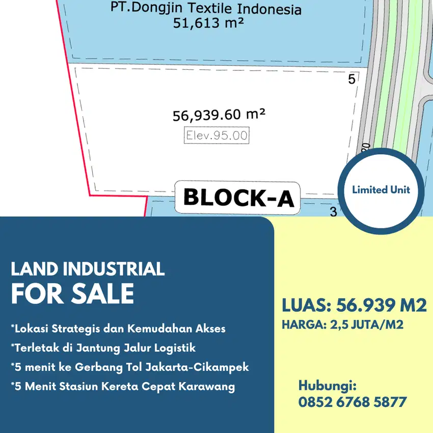 Dijual Tanah Industri 5,6 H