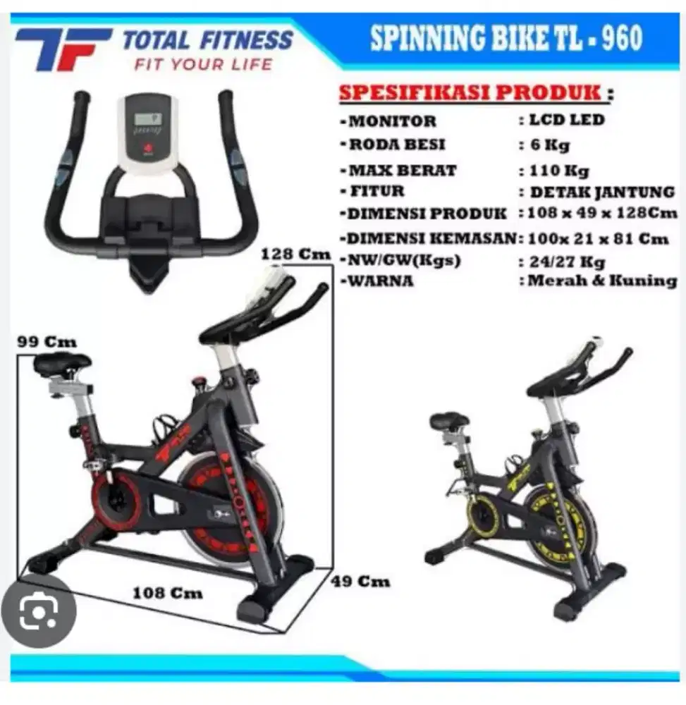 Spinining bike total fitness TF ,960