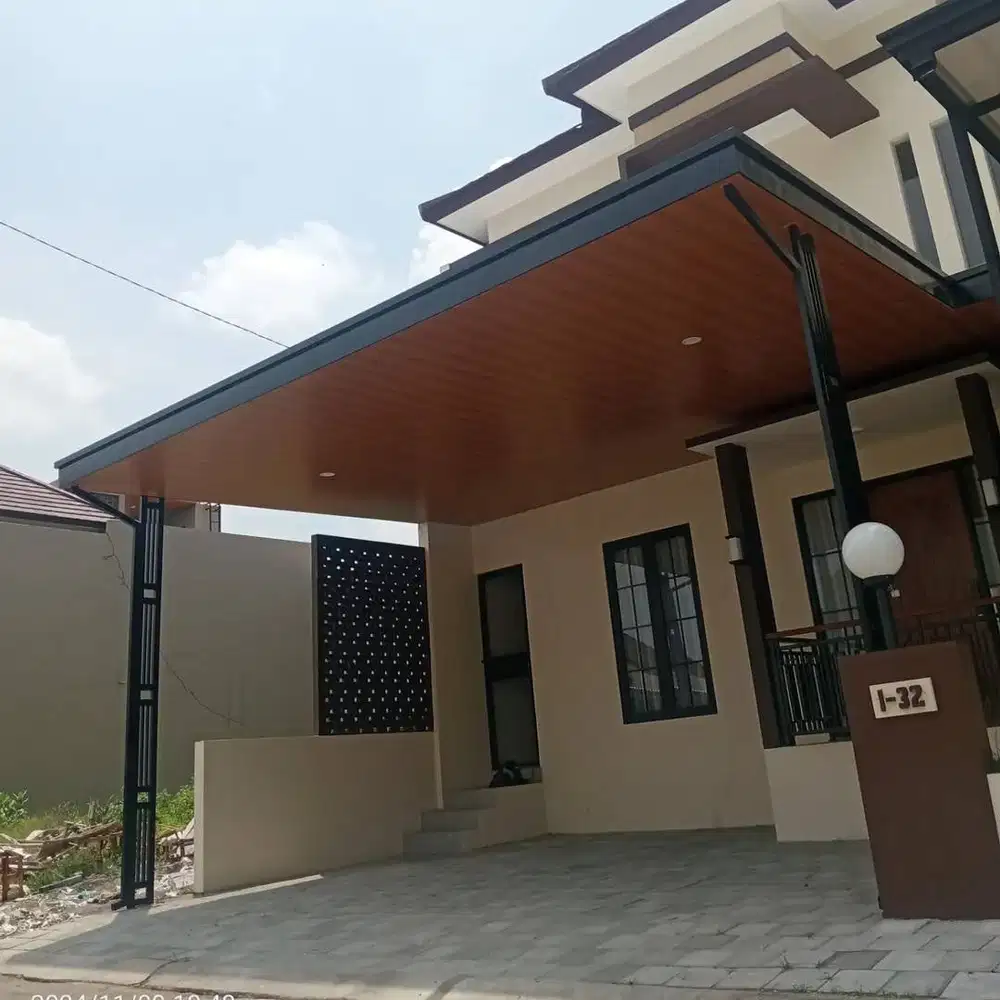 kanopi teras dengan vpc warna coklat harga terjangkau