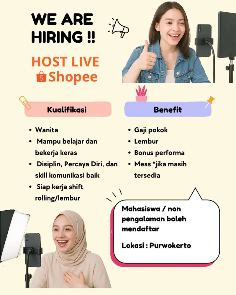 Lowongan Pekerjaan Host Live