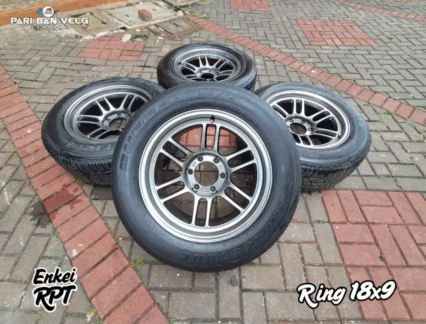 Enkei Rpt Ring 18 lebar 9 pcd. 6x139,7 et. 0 
Ban 265/60 R18 velg baru