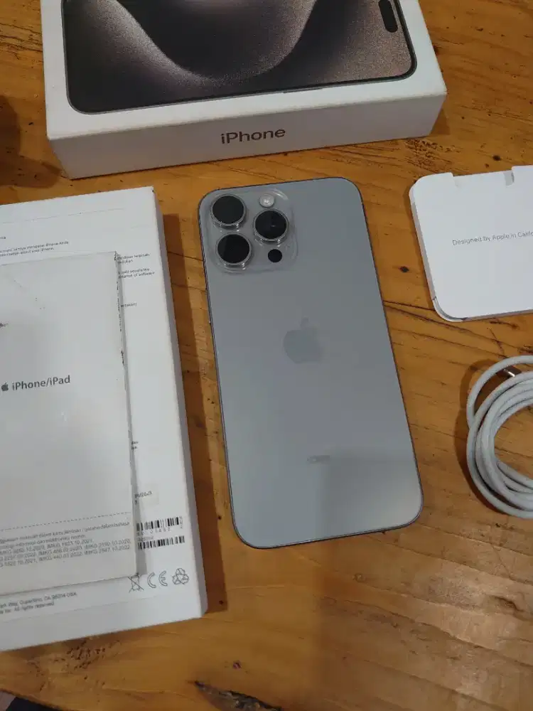 Iphone 15 pro max 256gb natural titanium mulus full set original