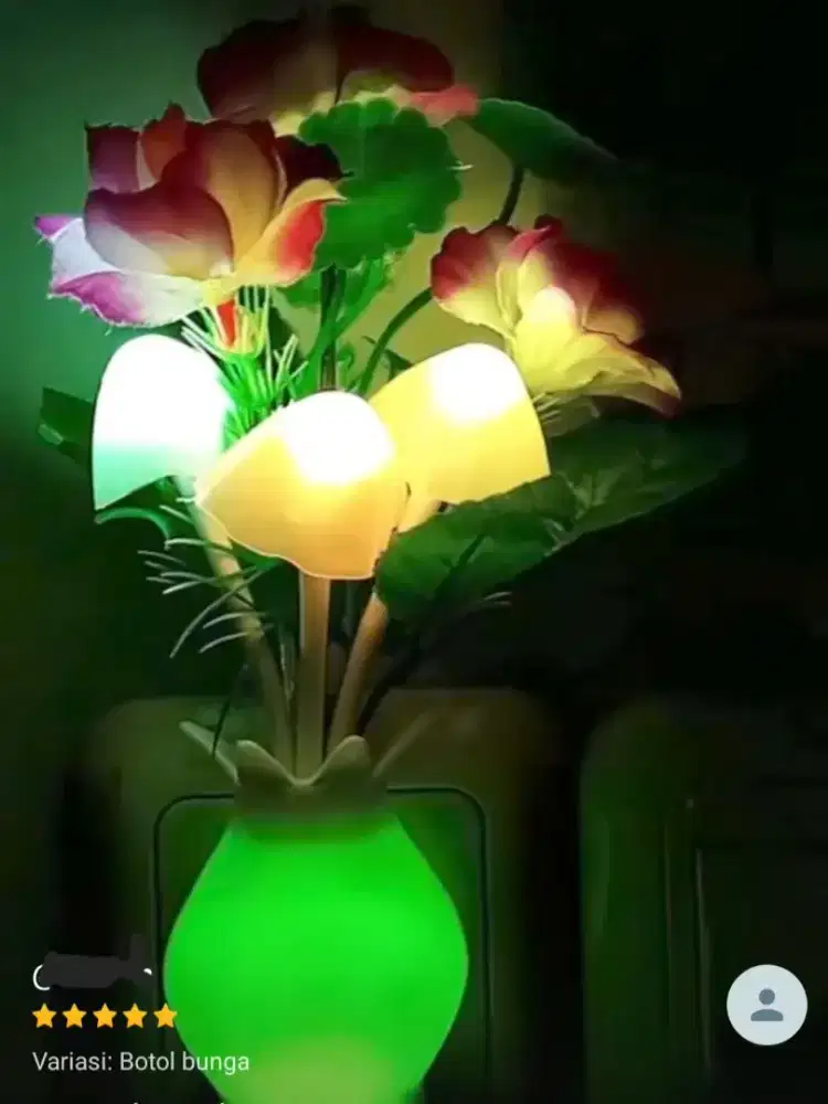 Lampu tidur model bunga