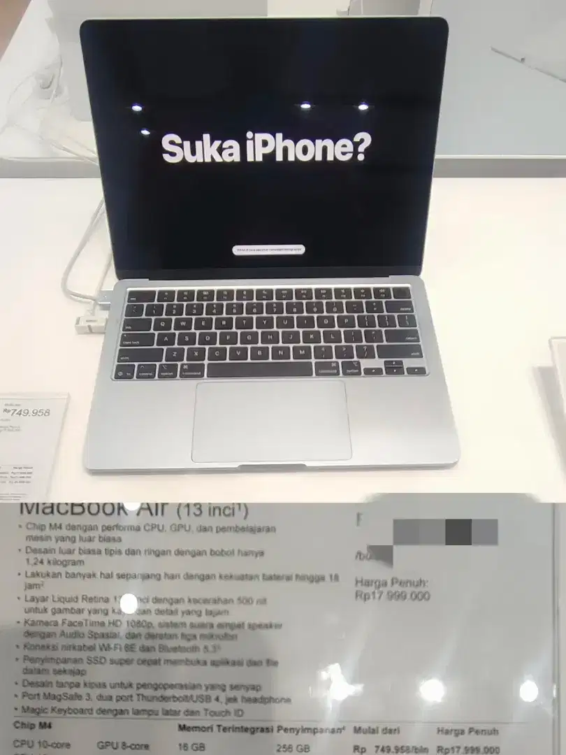 MACBOOK AIR M4 dpt MC Office 150K bisa kredit