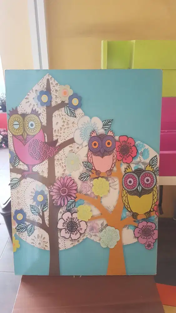 Hiasan dinding Uk 50 x 70 cm bahan kayu dan printing glosi