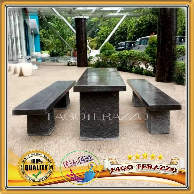 MEJA SATU BANGKU SET TERASO HANDMADE ORIGINAL TERAZZO