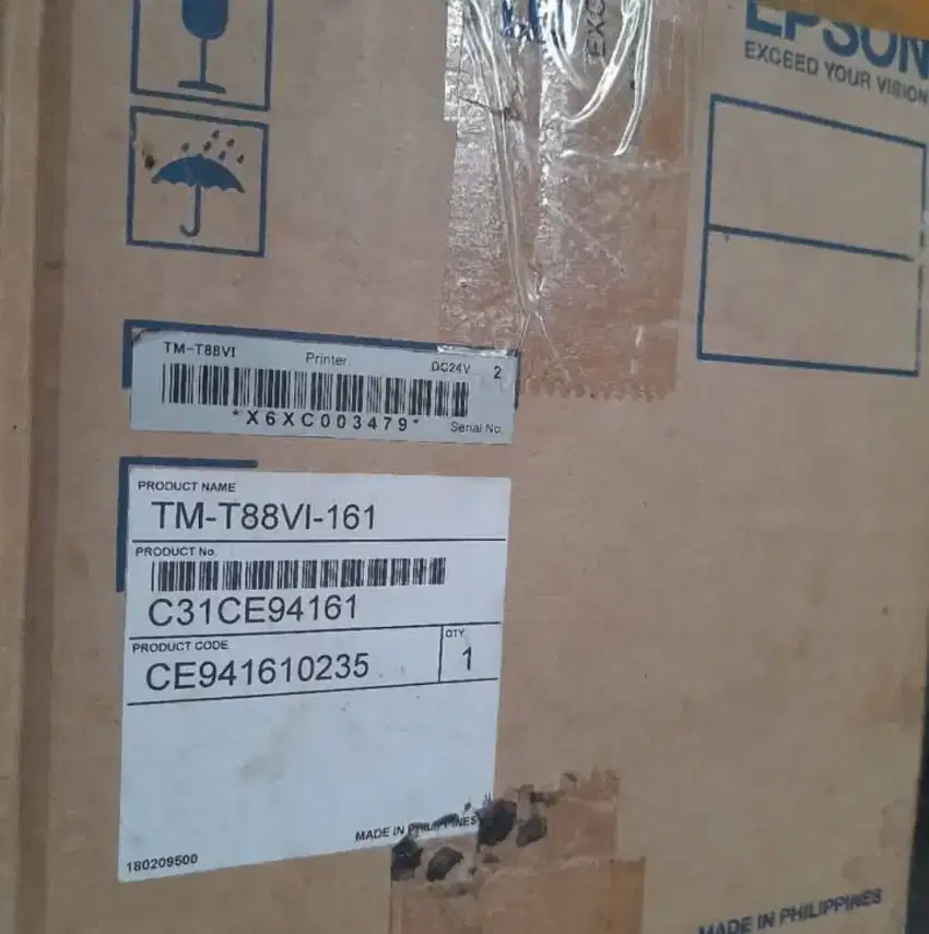 Printer thermal Epson USB LAN Ethernet TM-T88VI dus lengkap like new