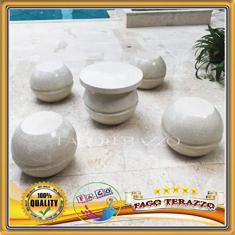Bangku dan Meja Taman Outdoor Teraso, 1 Set dengan Finishing Glossy
