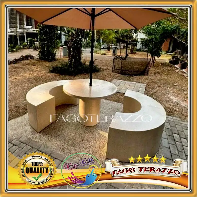 KURSI BANGKU TAMAN CAFE SET MEJA TAMAN TERASO TERAZO TERAZZO ORIGINAL