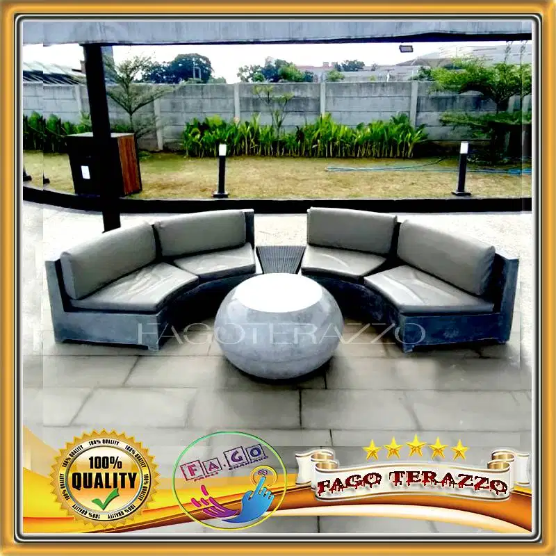Bangku taman Handmade Terazzo | Bangku Terazzo | Teraso custom 1 set