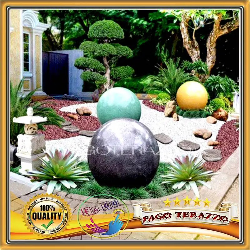 Hiasan Taman Bolard Bola Taman Unik Elegan New Teraso Premium 30cm