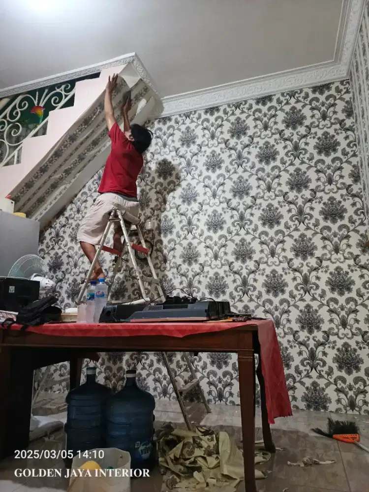 JASA, WALLPAPER TIMBUL, VINILL WALLPANEL PVC