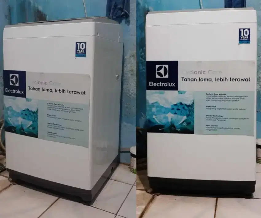 Mesin Cuci Electrolux Top Loading 7.5kg Cyclonic Care Soft closer