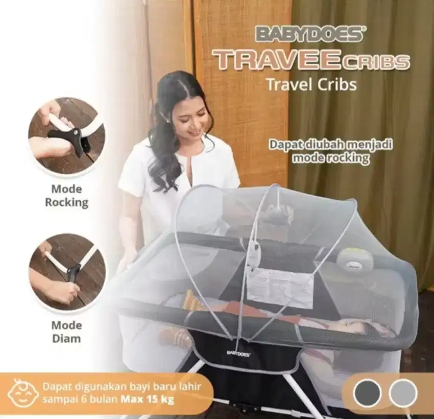 DIJUAL BOX BAYI BABY DOES TRAVEE CRIBS + BONUS KASUR EMPUK