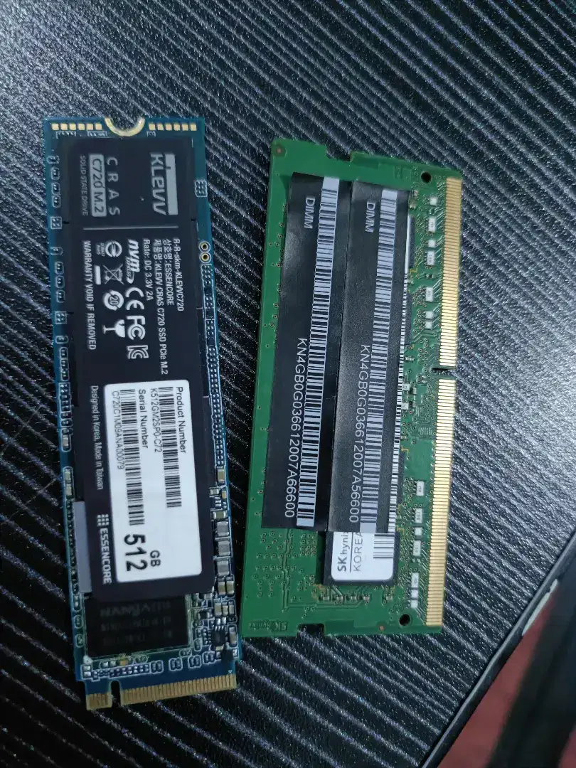 Ssd laptop nvme 512gb memory ddr4 4gb