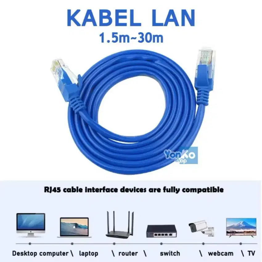 Kabel LAN cat 5 siap pakai