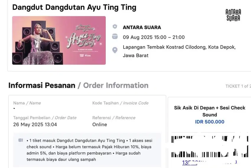 Tiket Konser Ayu TingTing