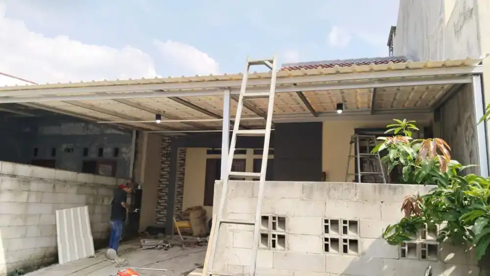 Pemasangan kanopi baja ringan