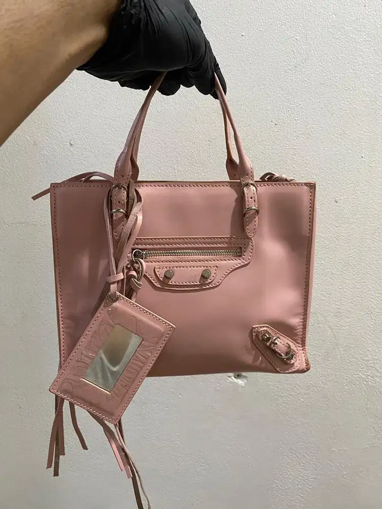 Tas Balenciaga handbag pink leather wanita pig skin
