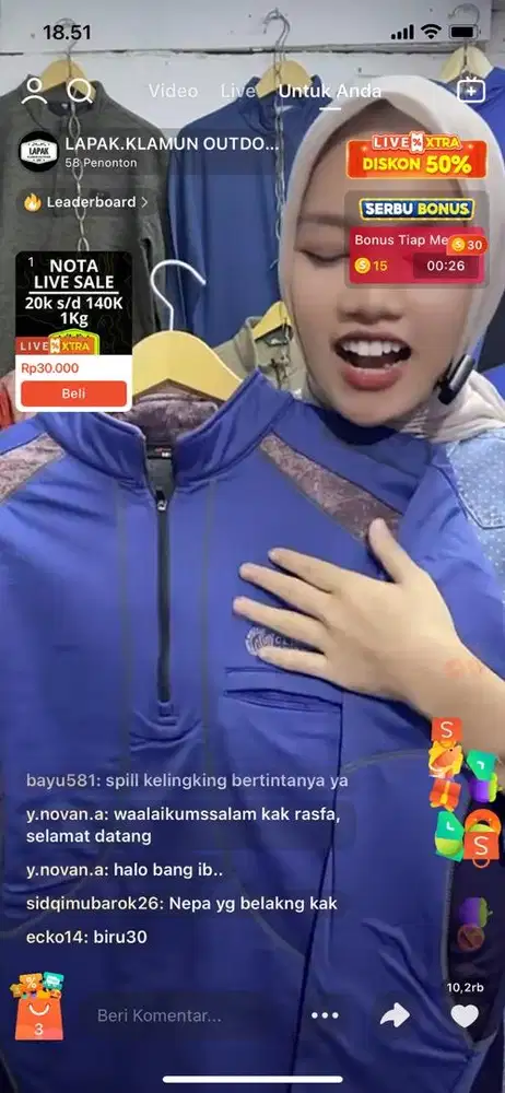 Dibutuhkan host live wanita