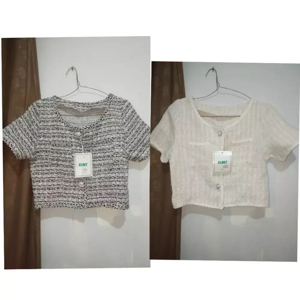 Blazer wanita korean tweed (kondisi baru) Harga untuk 2 blazer