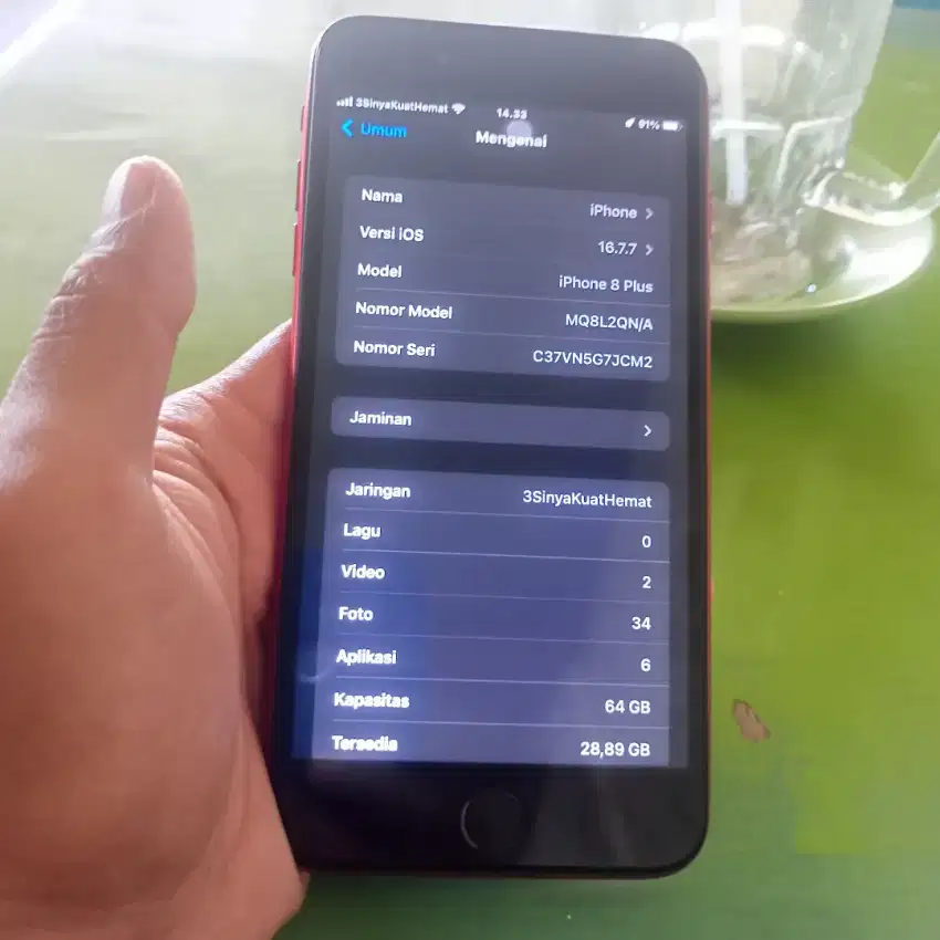 iPhone 8plus 64gb all operator lengkap kotak