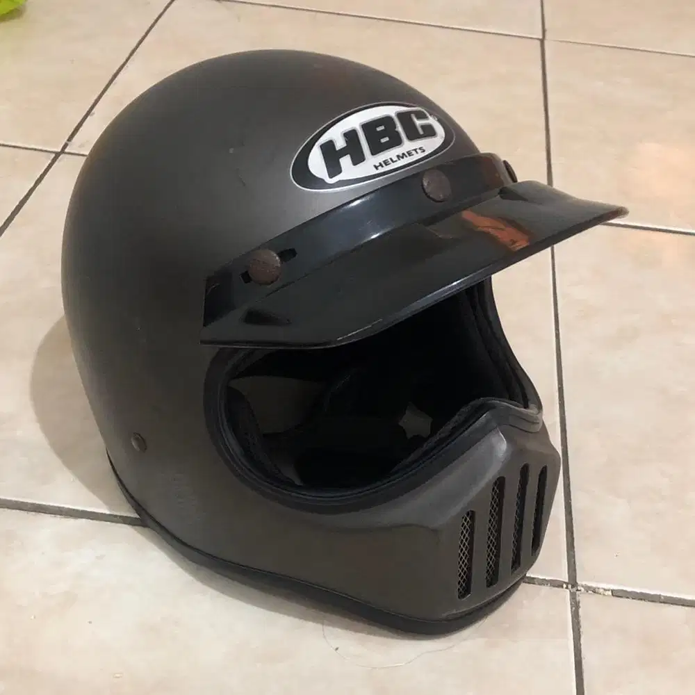 Helm Cakil HBC Abu Grey Doff ORI [100% SNI] Motor
