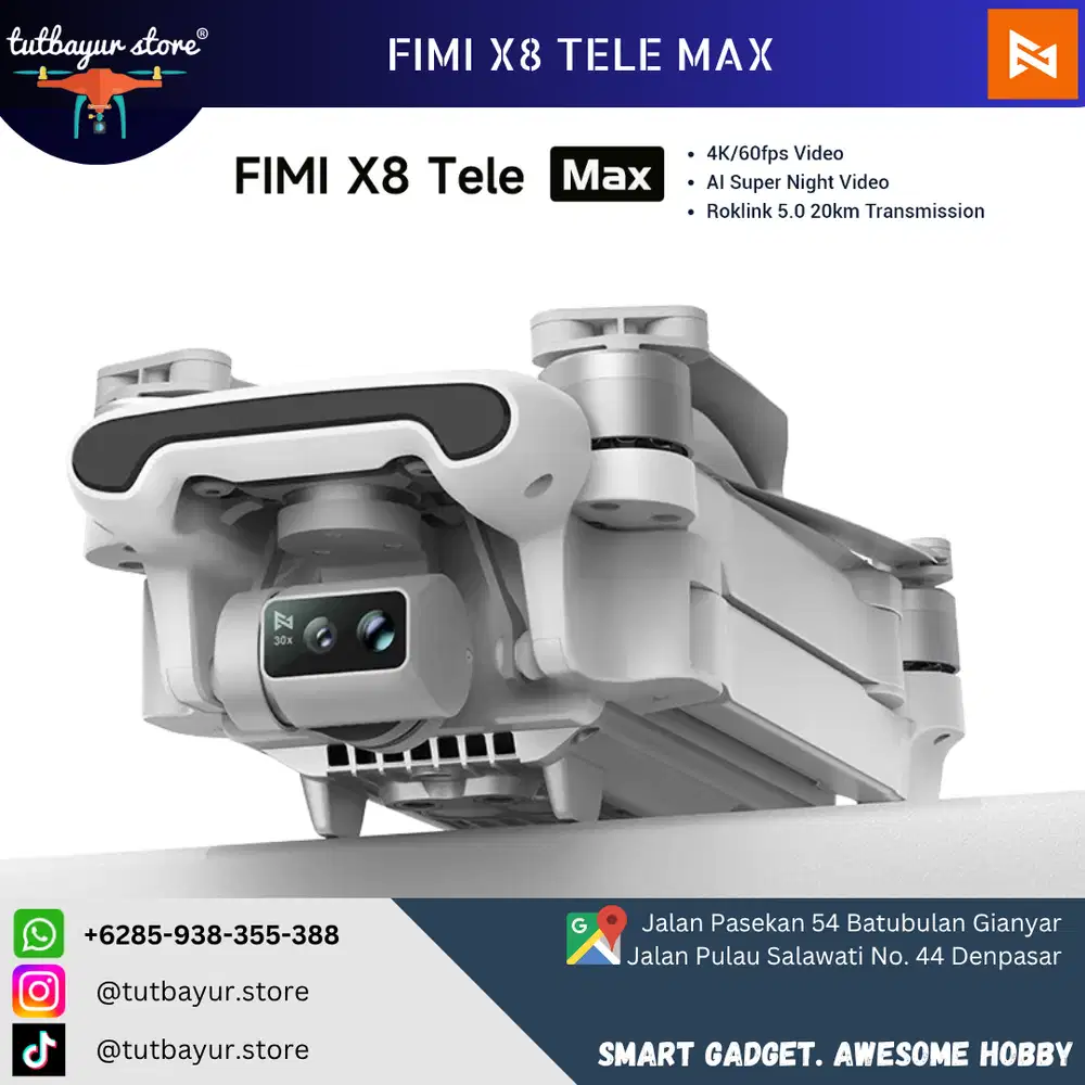 FIMI X8 Tele MAX Combo 4K HDR Drone 48MP20KM Roklink 5.0 Transmission