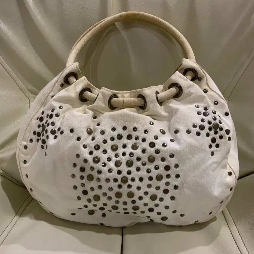 Lilu White Canvas Dot Pattern Original