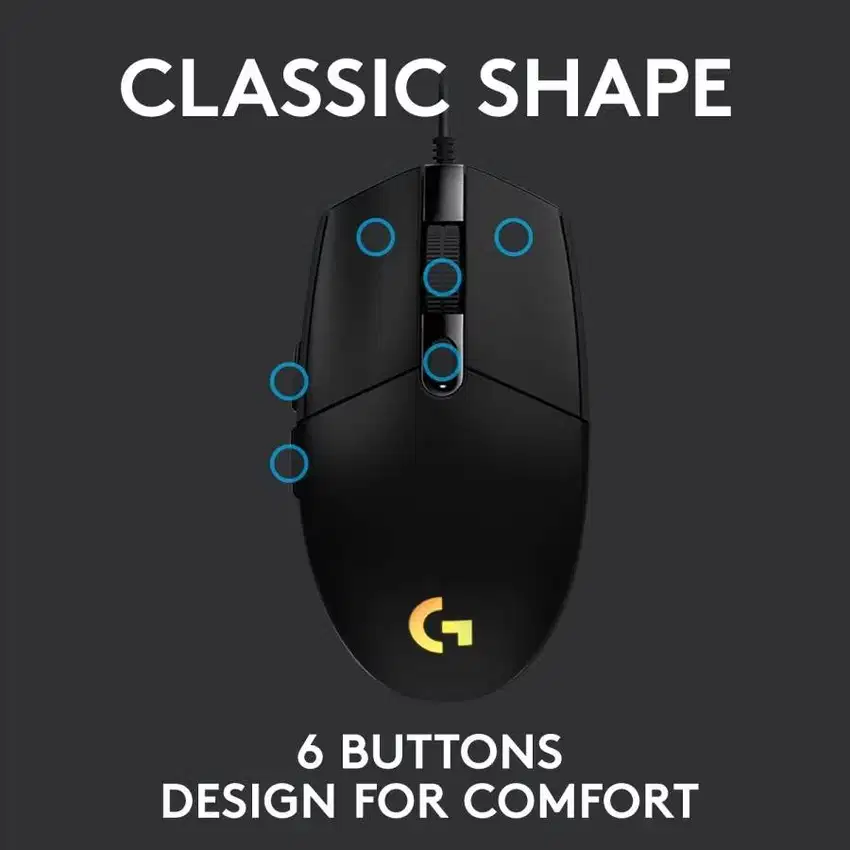 Mouse Logitech G203 Gaming RGB Lightsync Segel Baru