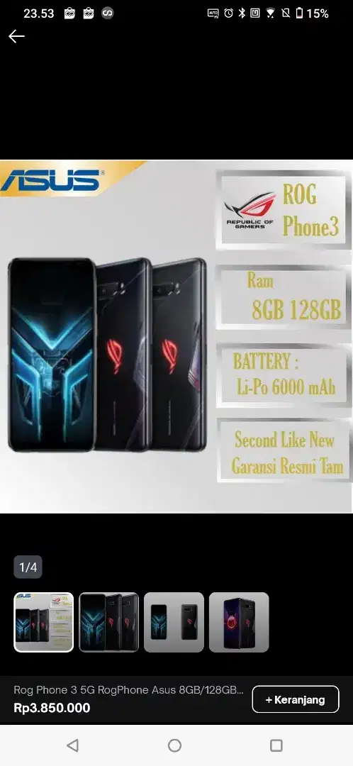 Asus rog Phone 3 8/128Gb black