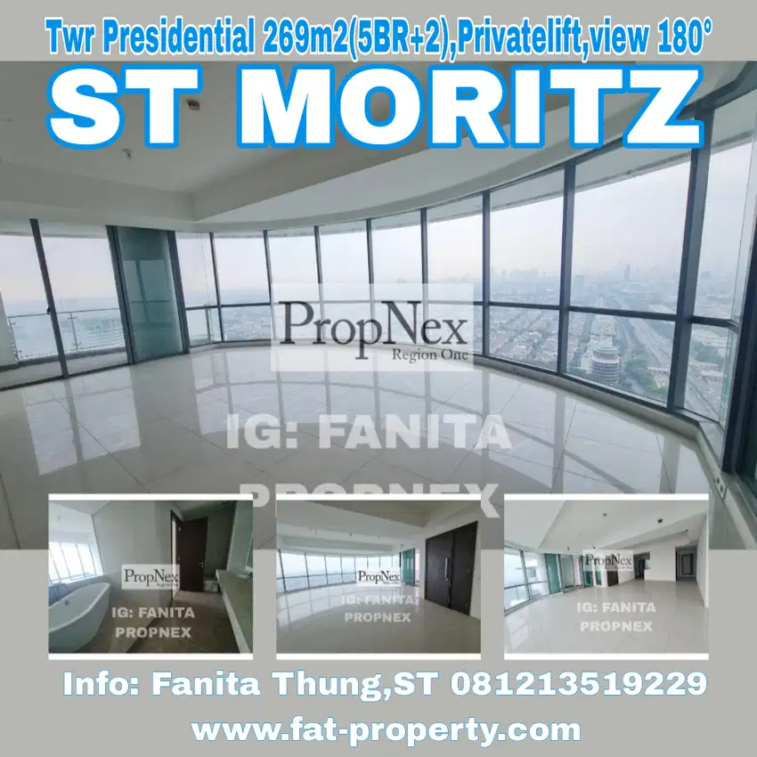 Dijual Apt ST MORITZ Twr Presidential 269m2(5BR+2),Privatelift,Timur